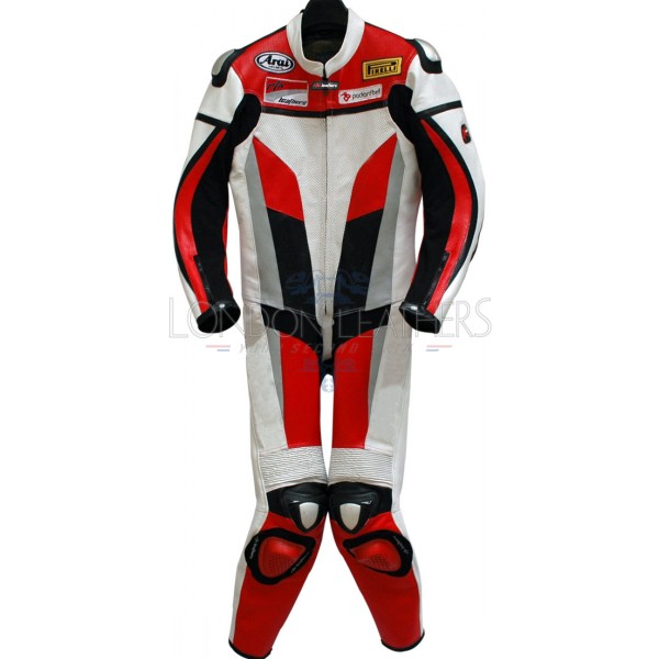 RTX Red Spartan Sports Biker One Piece Leather Suit RTX Red Spartan Sports Biker One Piece Leather Suit